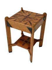 Art Deco Amsterdamse School Two-Tier Side Table with Marquetry 1920s